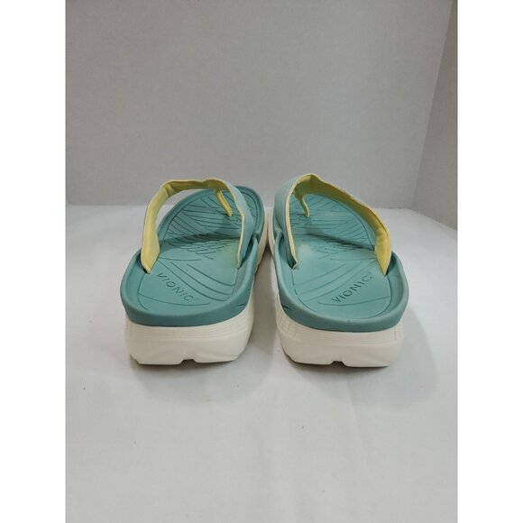 Vionic Restore Recovery Flip Flop Sandal Size Womens 12 - Mens 10.5 Blue White - Picture 5 of 9